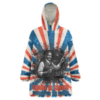 George Washington Carver Wearable Blanket Hoodie with Science Teaching Scene, Education Is the Key Quote - Wonder Print Shop