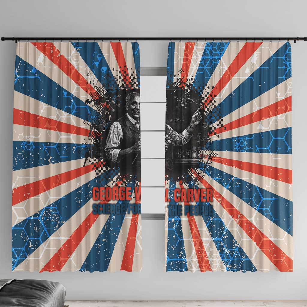 George Washington Carver Window Curtain with Science Teaching Scene, Education Is the Key Quote - Wonder Print Shop