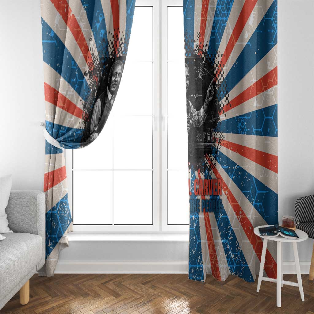 George Washington Carver Window Curtain with Science Teaching Scene, Education Is the Key Quote - Wonder Print Shop