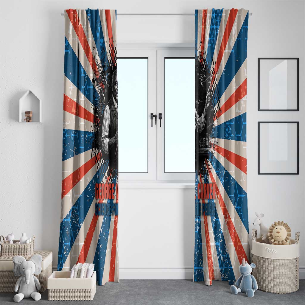 George Washington Carver Window Curtain with Science Teaching Scene, Education Is the Key Quote - Wonder Print Shop