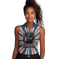 George Washington Carver Women Sleeveless Polo Shirt with Science Teaching Scene, Education Is the Key Quote - Wonder Print Shop