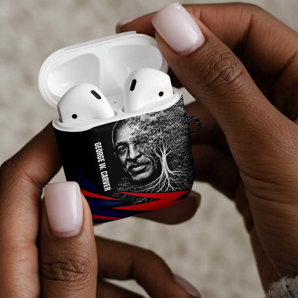 George Washington Carver AirPods Case with Tree Portrait Illustration, Nature Is the Greatest Teacher Quote - Wonder Print Shop