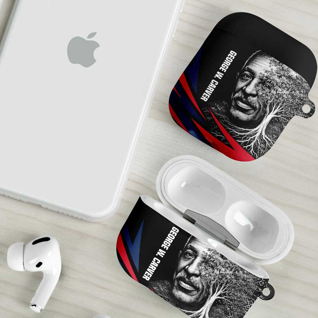 George Washington Carver AirPods Case with Tree Portrait Illustration, Nature Is the Greatest Teacher Quote - Wonder Print Shop