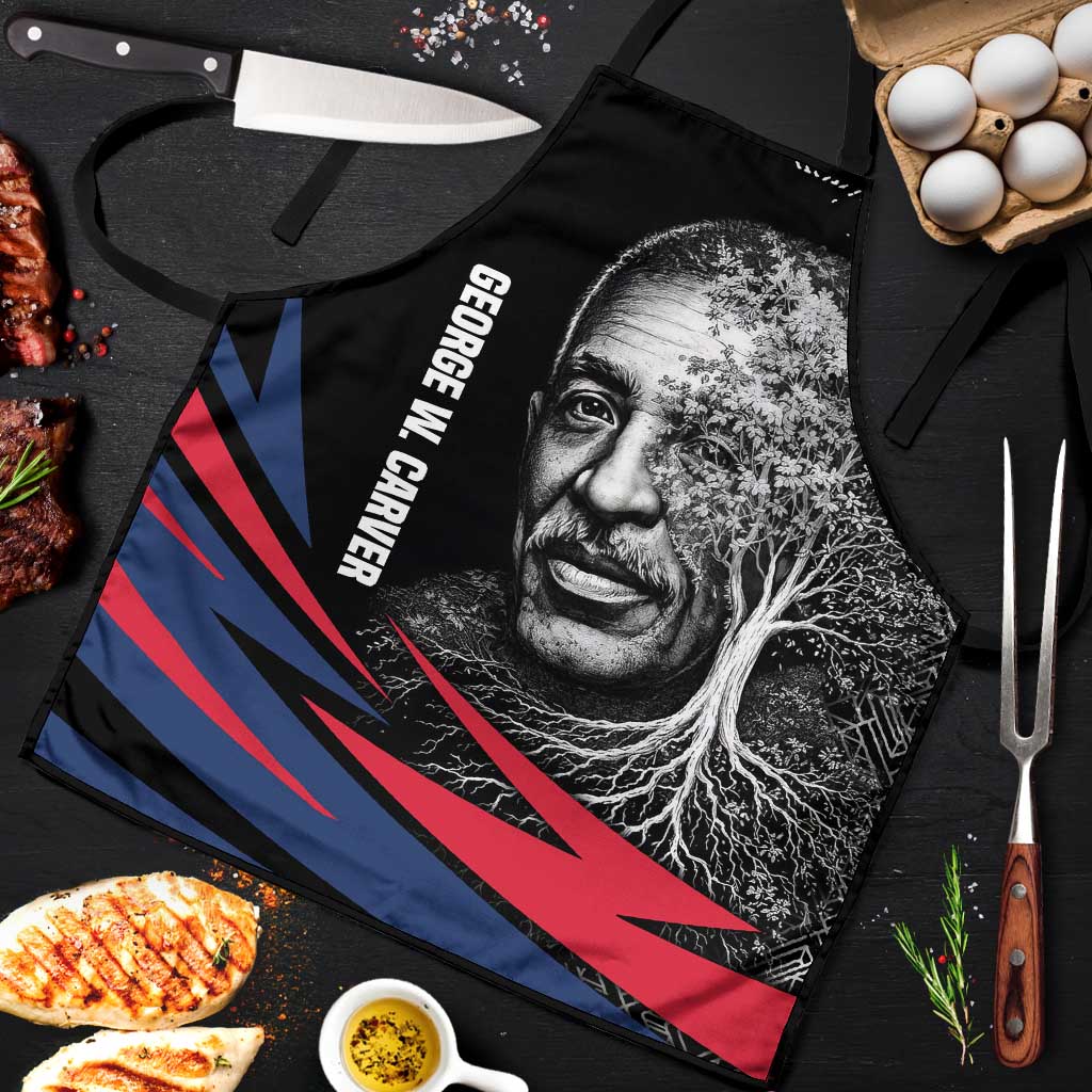 George Washington Carver Apron with Tree Portrait Illustration, Nature Is the Greatest Teacher Quote - Wonder Print Shop