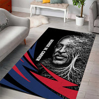 George Washington Carver Area Rug with Tree Portrait Illustration, Nature Is the Greatest Teacher Quote - Wonder Print Shop