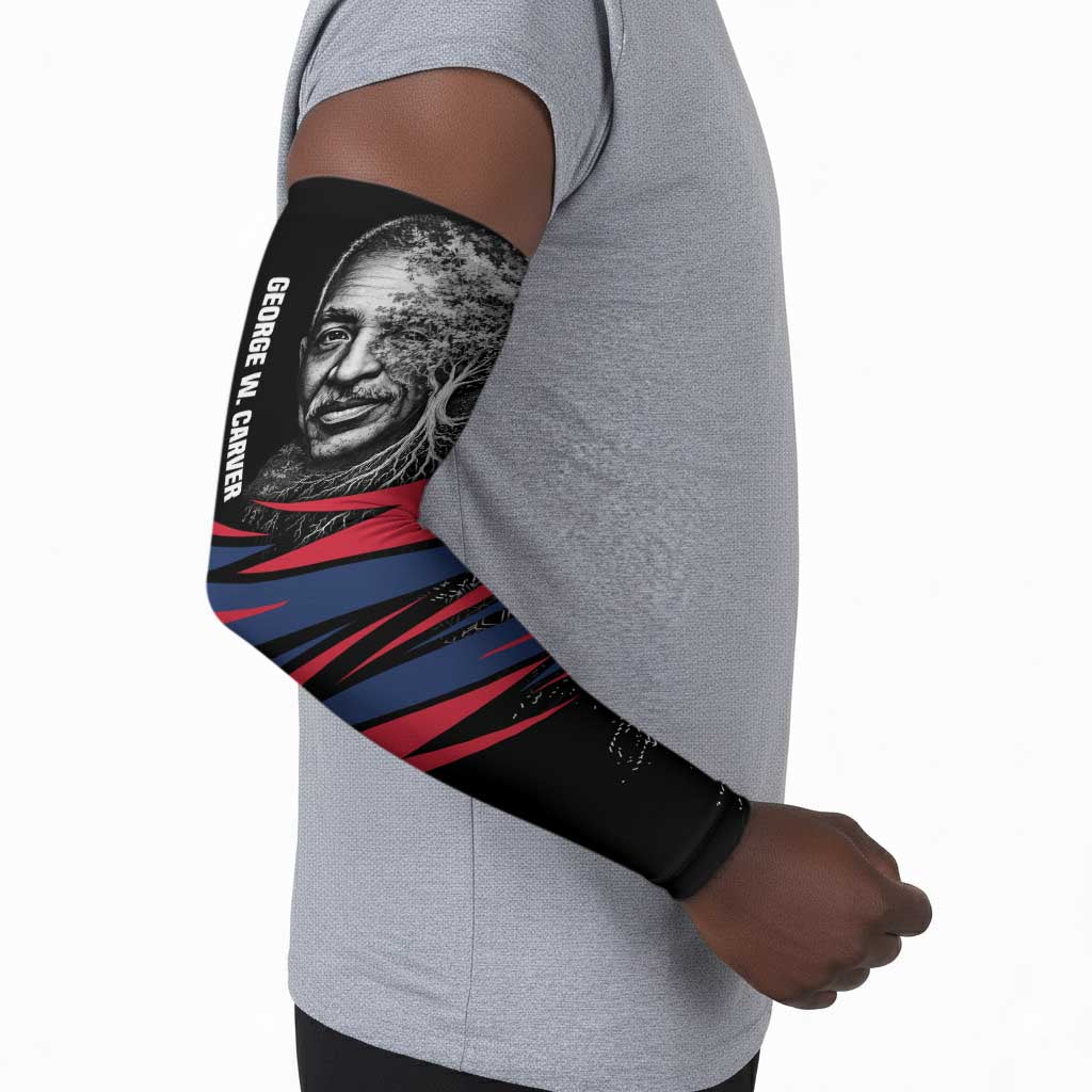George Washington Carver Arm Sleeves with Tree Portrait Illustration, Nature Is the Greatest Teacher Quote - Wonder Print Shop