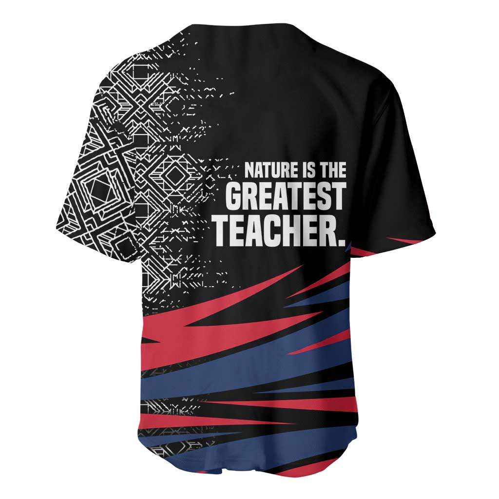 George Washington Carver Baseball Jersey with Tree Portrait Illustration, Nature Is the Greatest Teacher Quote - Wonder Print Shop