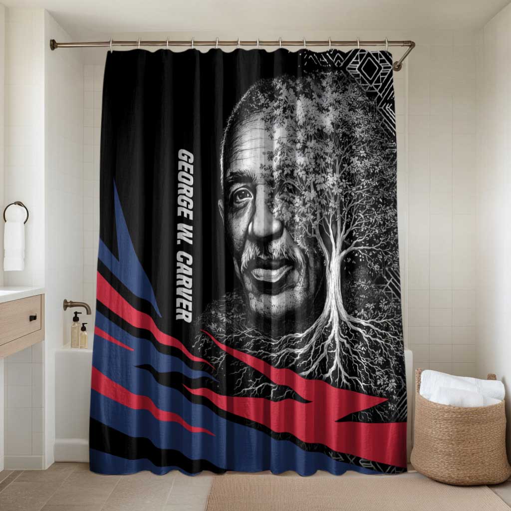 George Washington Carver Bathroom Set with Tree Portrait Illustration, Nature Is the Greatest Teacher Quote - Wonder Print Shop