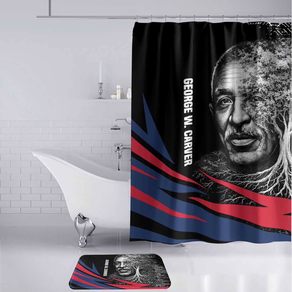 George Washington Carver Bathroom Set with Tree Portrait Illustration, Nature Is the Greatest Teacher Quote - Wonder Print Shop