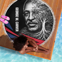 George Washington Carver Beach Blanket with Tree Portrait Illustration, Nature Is the Greatest Teacher Quote - Wonder Print Shop