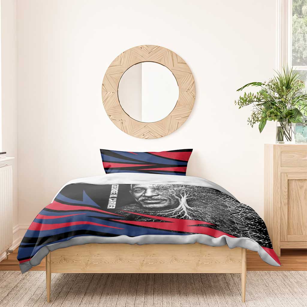 George Washington Carver Bedding Set with Tree Portrait Illustration, Nature Is the Greatest Teacher Quote - Wonder Print Shop
