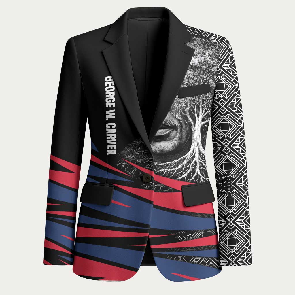 George Washington Carver Blazer with Tree Portrait Illustration, Nature Is the Greatest Teacher Quote - Wonder Print Shop