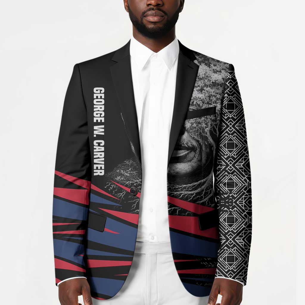 George Washington Carver Blazer with Tree Portrait Illustration, Nature Is the Greatest Teacher Quote - Wonder Print Shop