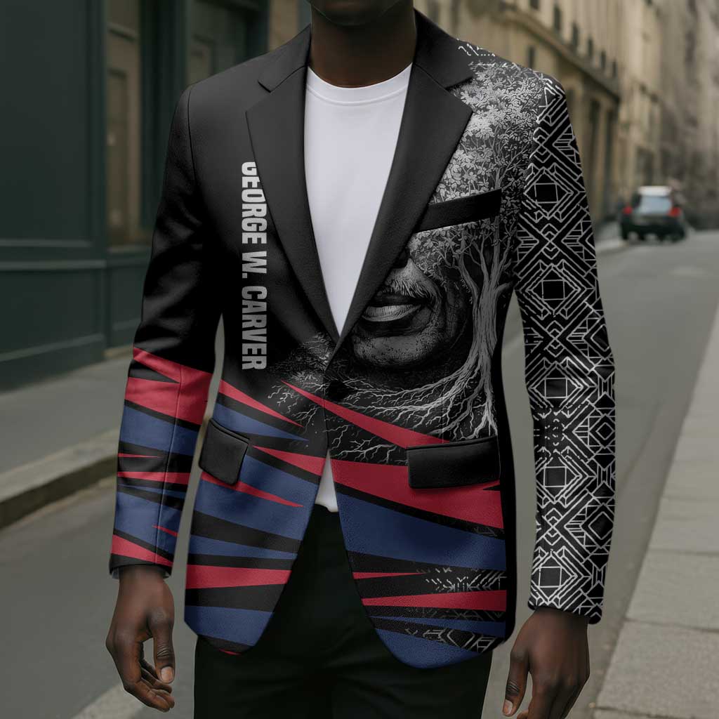 George Washington Carver Blazer with Tree Portrait Illustration, Nature Is the Greatest Teacher Quote - Wonder Print Shop