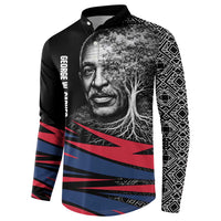 George Washington Carver Button Sweatshirt with Tree Portrait Illustration, Nature Is the Greatest Teacher Quote