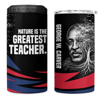 George Washington Carver 4 in 1 Can Cooler Tumbler with Tree Portrait Illustration, Nature Is the Greatest Teacher Quote - Wonder Print Shop