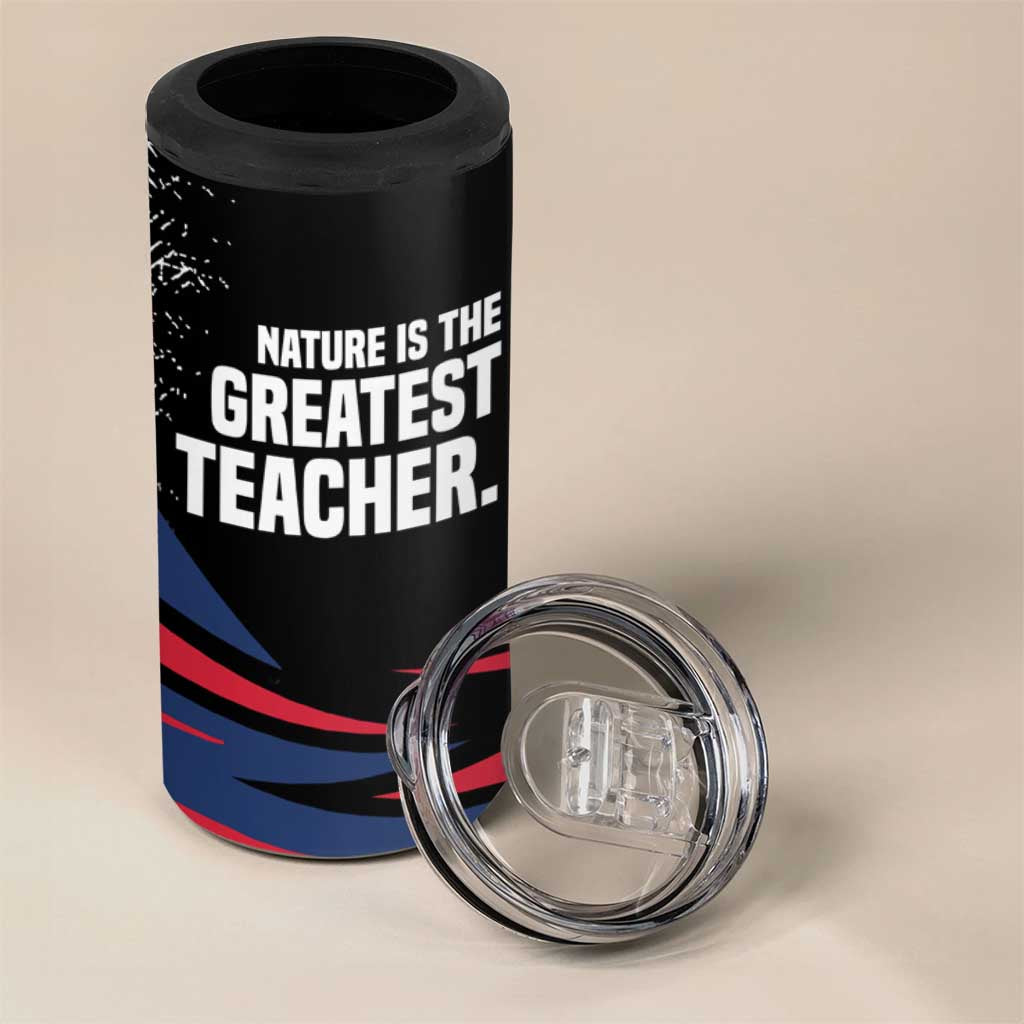 George Washington Carver 4 in 1 Can Cooler Tumbler with Tree Portrait Illustration, Nature Is the Greatest Teacher Quote - Wonder Print Shop