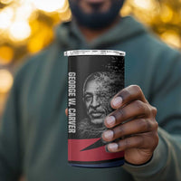 George Washington Carver 4 in 1 Can Cooler Tumbler with Tree Portrait Illustration, Nature Is the Greatest Teacher Quote - Wonder Print Shop