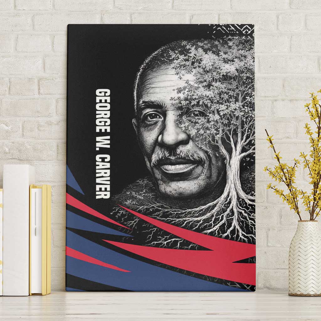 George Washington Carver Canvas Wall Art with Tree Portrait Illustration, Nature Is the Greatest Teacher Quote - Wonder Print Shop