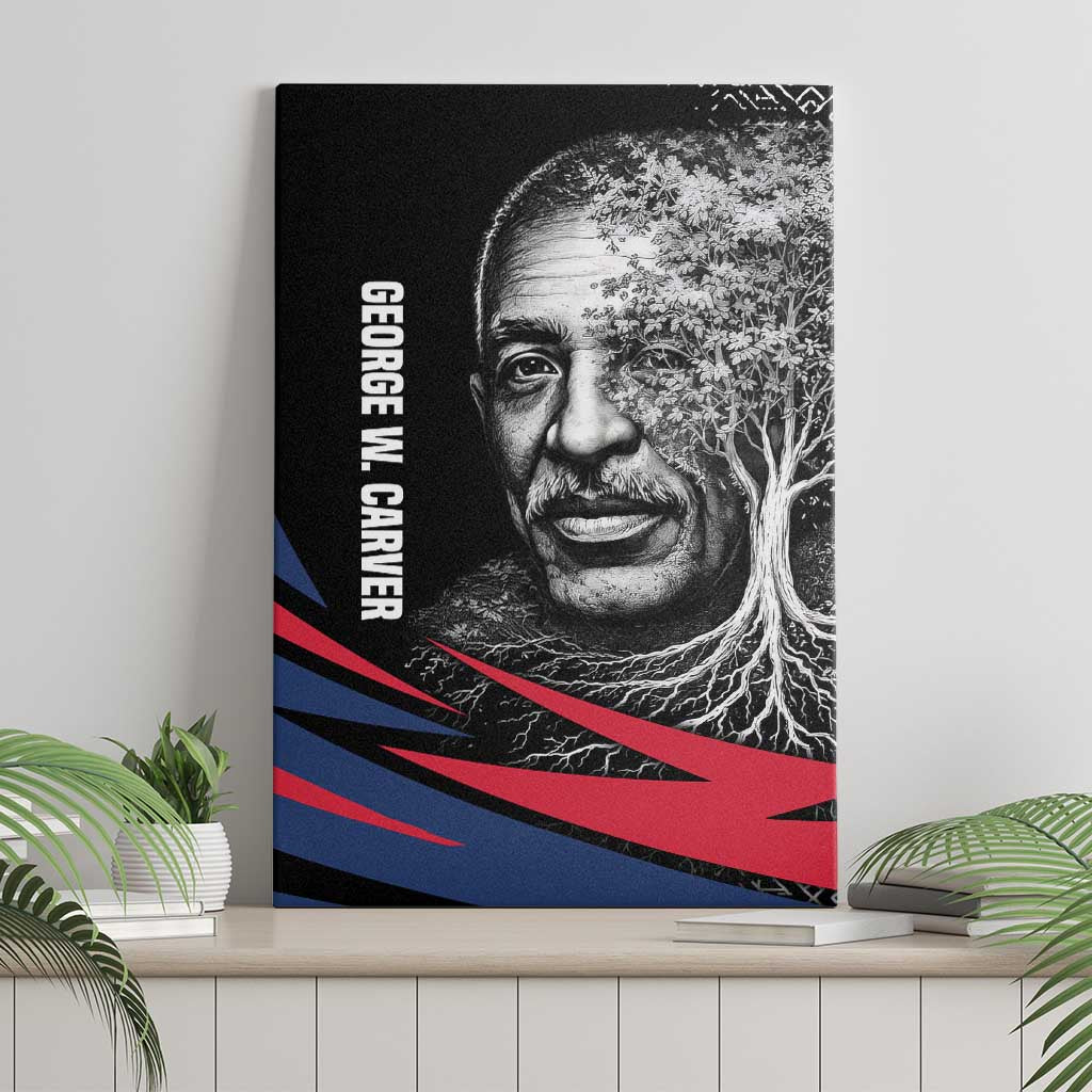 George Washington Carver Canvas Wall Art with Tree Portrait Illustration, Nature Is the Greatest Teacher Quote - Wonder Print Shop