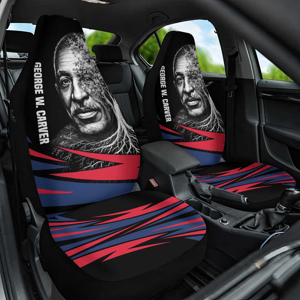 George Washington Carver Car Seat Cover with Tree Portrait Illustration, Nature Is the Greatest Teacher Quote - Wonder Print Shop