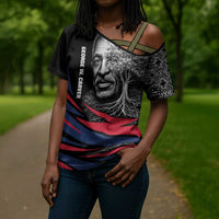 George Washington Carver Cross Shoulder Shirt with Tree Portrait Illustration, Nature Is the Greatest Teacher Quote - Wonder Print Shop