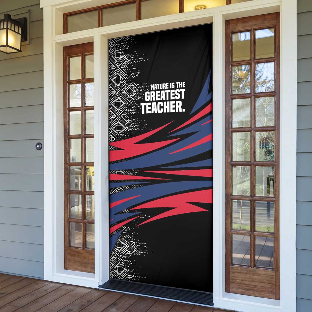 George Washington Carver Door Cover with Tree Portrait Illustration, Nature Is the Greatest Teacher Quote - Wonder Print Shop