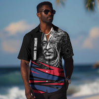 George Washington Carver Hawaiian Shirt with Tree Portrait Illustration, Nature Is the Greatest Teacher Quote - Wonder Print Shop