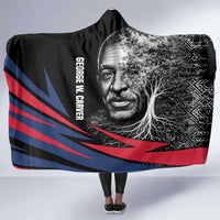 George Washington Carver Hooded Blanket with Tree Portrait Illustration, Nature Is the Greatest Teacher Quote - Wonder Print Shop