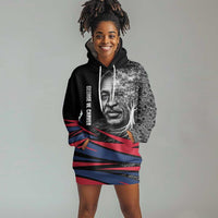 George Washington Carver Hoodie Dress with Tree Portrait Illustration, Nature Is the Greatest Teacher Quote - undefined