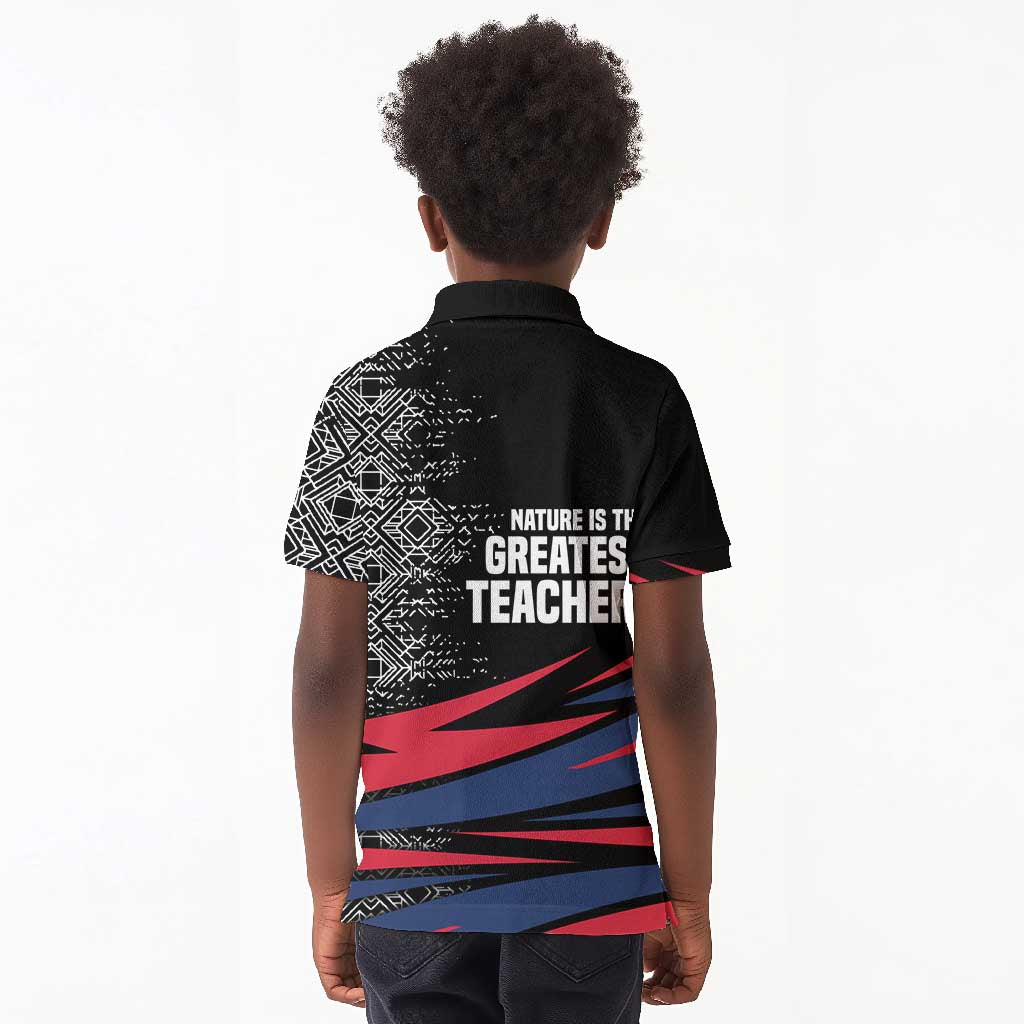 George Washington Carver Kid Polo Shirt with Tree Portrait Illustration, Nature Is the Greatest Teacher Quote - Wonder Print Shop