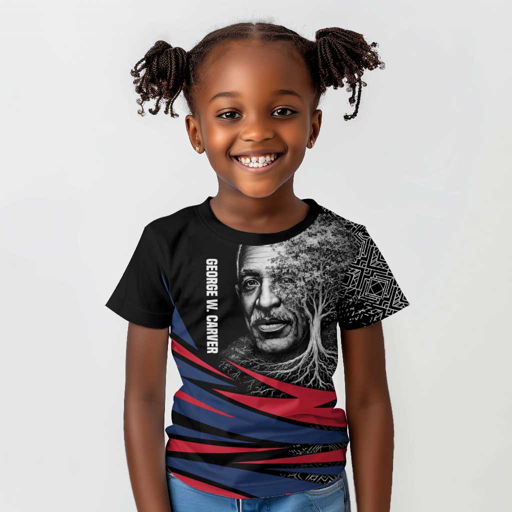 George Washington Carver Kid T shirt with Tree Portrait Illustration, Nature Is the Greatest Teacher Quote - Wonder Print Shop
