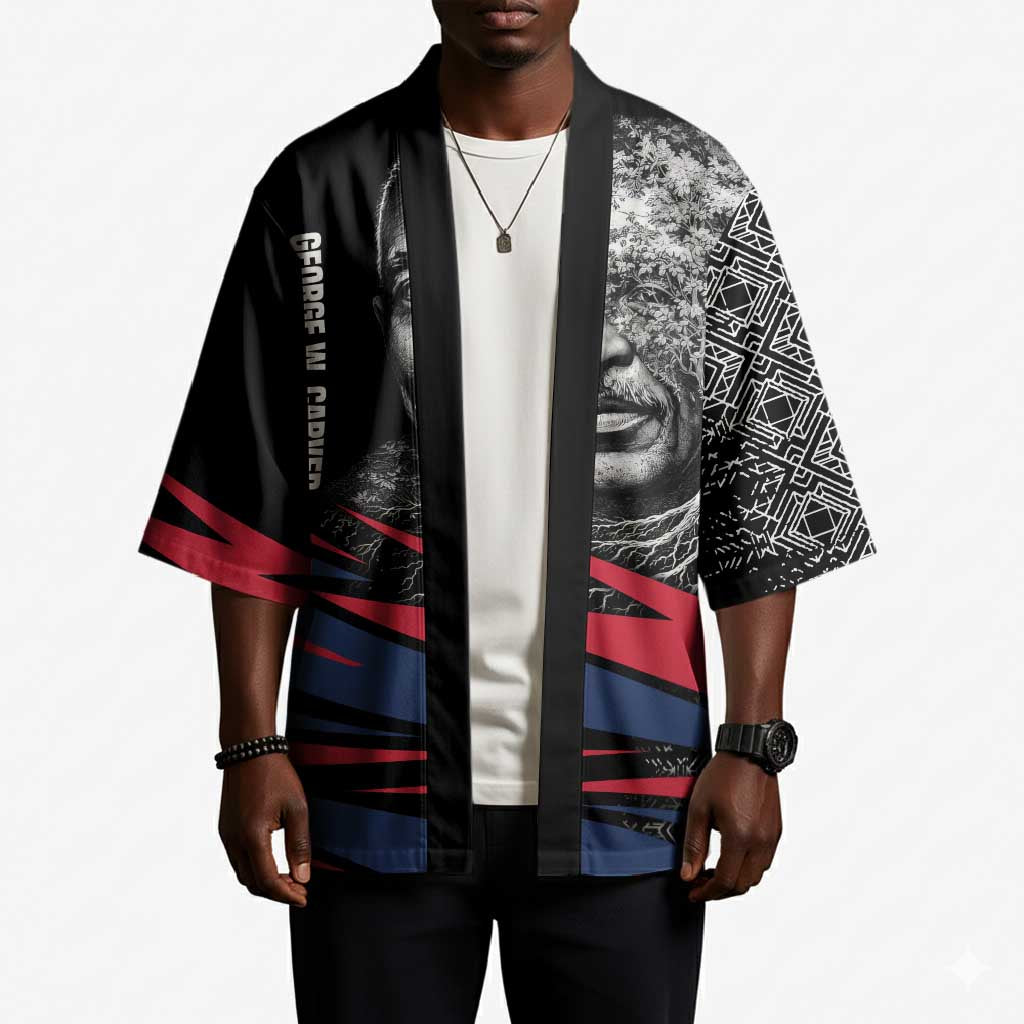 George Washington Carver Kimono with Tree Portrait Illustration, Nature Is the Greatest Teacher Quote - Wonder Print Shop