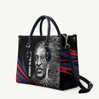 George Washington Carver Leather Bag with Tree Portrait Illustration, Nature Is the Greatest Teacher Quote - Wonder Print Shop