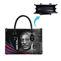 George Washington Carver Leather Bag with Tree Portrait Illustration, Nature Is the Greatest Teacher Quote - Wonder Print Shop