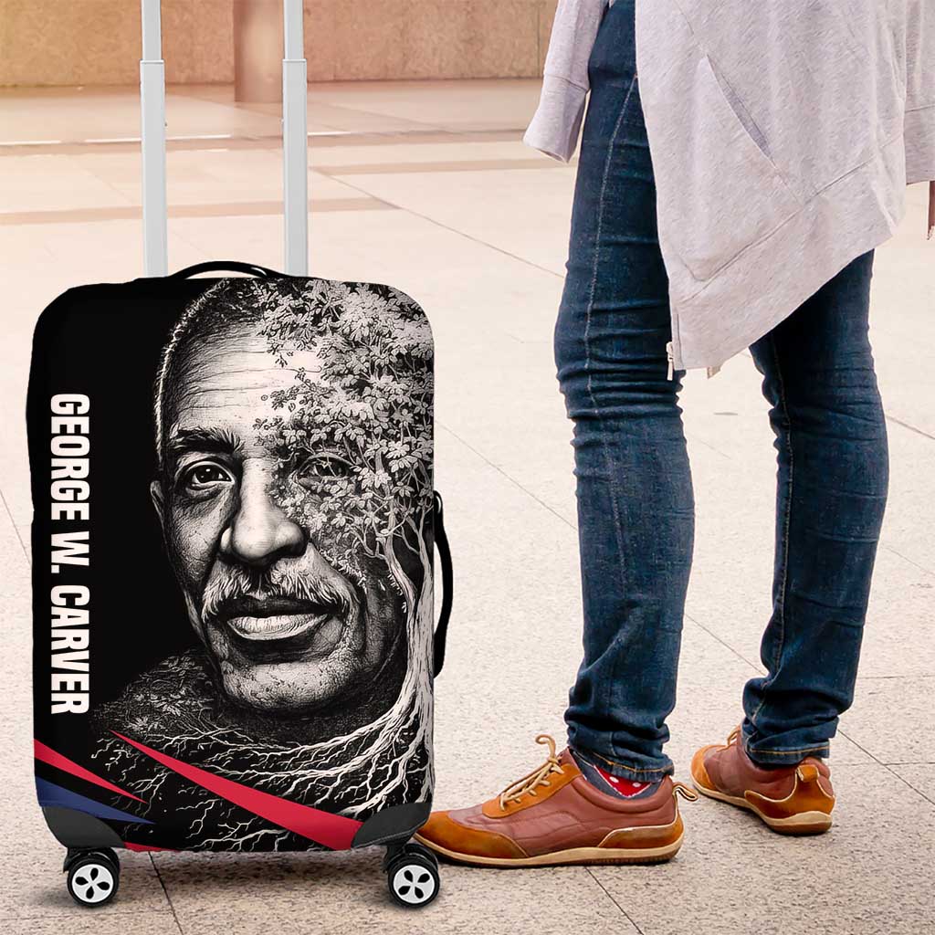 George Washington Carver Luggage Cover with Tree Portrait Illustration, Nature Is the Greatest Teacher Quote - Wonder Print Shop