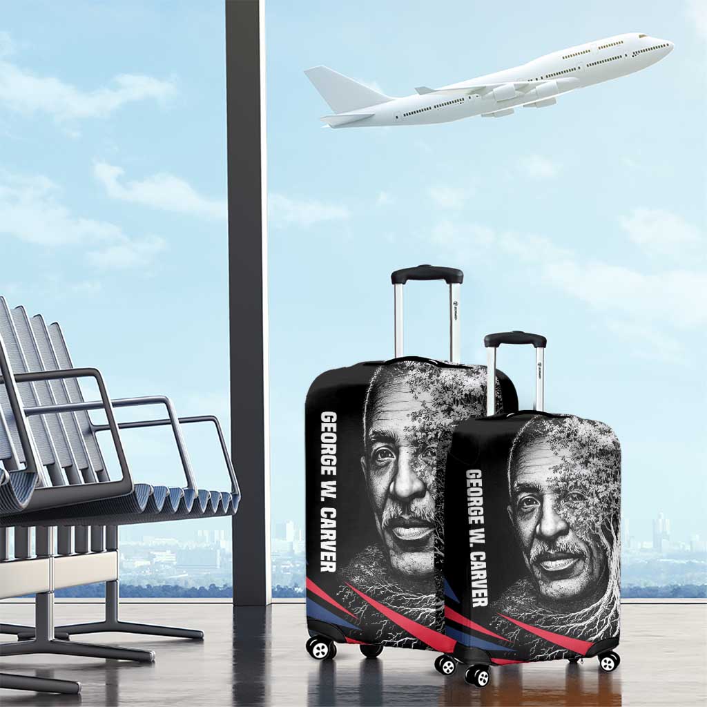 George Washington Carver Luggage Cover with Tree Portrait Illustration, Nature Is the Greatest Teacher Quote - Wonder Print Shop