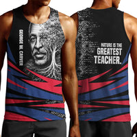 George Washington Carver Men Tank Top with Tree Portrait Illustration, Nature Is the Greatest Teacher Quote - Wonder Print Shop
