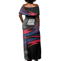 George Washington Carver Off Shoulder Maxi Dress with Tree Portrait Illustration, Nature Is the Greatest Teacher Quote - Wonder Print Shop