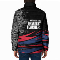 George Washington Carver Padded Jacket with Tree Portrait Illustration, Nature Is the Greatest Teacher Quote - Wonder Print Shop