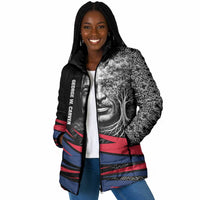 George Washington Carver Padded Jacket with Tree Portrait Illustration, Nature Is the Greatest Teacher Quote - Wonder Print Shop