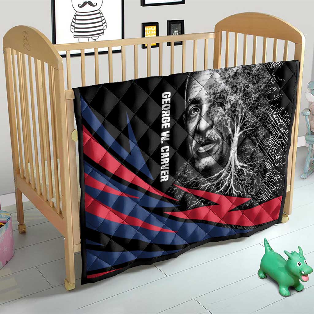 George Washington Carver Quilt with Tree Portrait Illustration, Nature Is the Greatest Teacher Quote - Wonder Print Shop