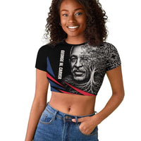 George Washington Carver Raglan Cropped T shirt with Tree Portrait Illustration, Nature Is the Greatest Teacher Quote - Wonder Print Shop