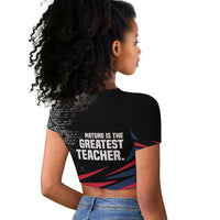 George Washington Carver Raglan Cropped T shirt with Tree Portrait Illustration, Nature Is the Greatest Teacher Quote - Wonder Print Shop