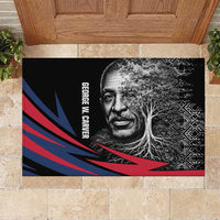 George Washington Carver Rubber Doormat with Tree Portrait Illustration, Nature Is the Greatest Teacher Quote - Wonder Print Shop