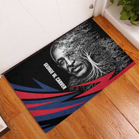 George Washington Carver Rubber Doormat with Tree Portrait Illustration, Nature Is the Greatest Teacher Quote - Wonder Print Shop