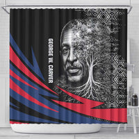 George Washington Carver Shower Curtain with Tree Portrait Illustration, Nature Is the Greatest Teacher Quote - Wonder Print Shop
