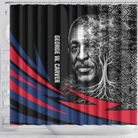 George Washington Carver Shower Curtain with Tree Portrait Illustration, Nature Is the Greatest Teacher Quote - Wonder Print Shop