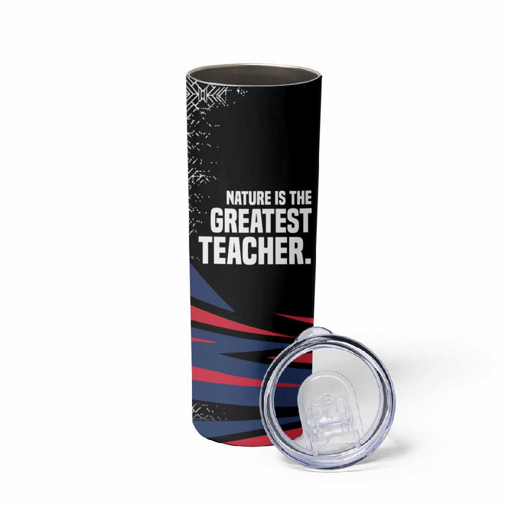 George Washington Carver Skinny Tumbler with Tree Portrait Illustration, Nature Is the Greatest Teacher Quote - Wonder Print Shop