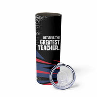 George Washington Carver Skinny Tumbler with Tree Portrait Illustration, Nature Is the Greatest Teacher Quote - Wonder Print Shop
